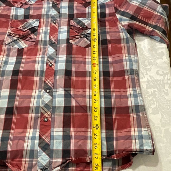 Wrangler 20X Competition Red Plaid Button Western Cowboy Shirt Men’s Size Large - Picture 9 of 10